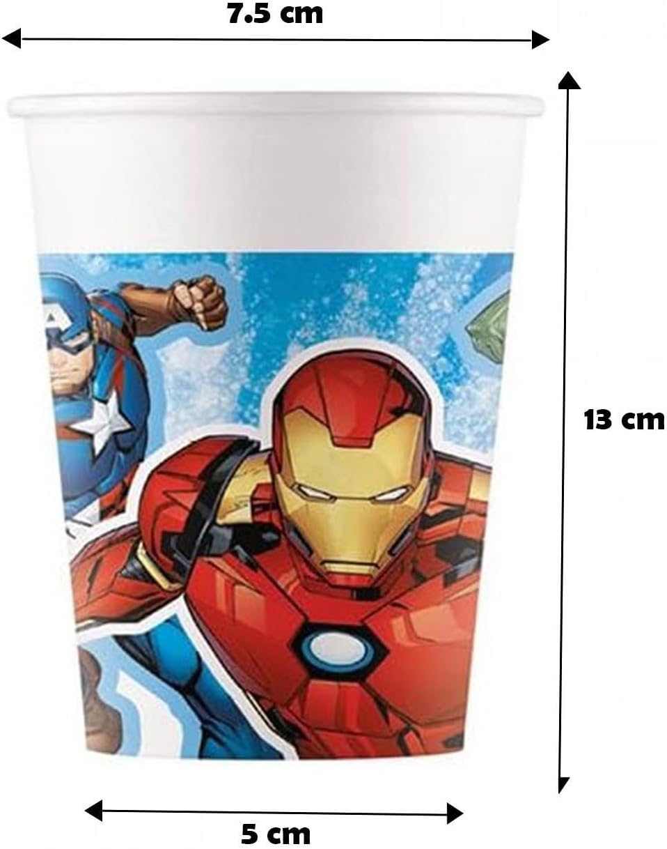 Isola Party Umweltfreundliches Avengers Mighty Geburtstagsparty-Set (16 Teller, 16 Tassen, 20 Servie