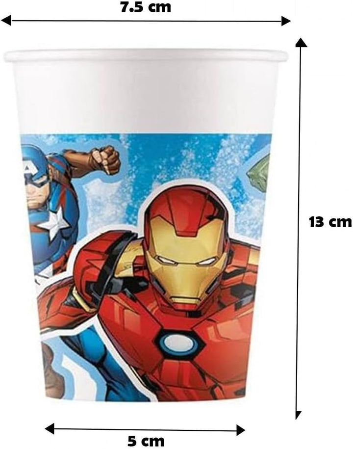 Isola Party Umweltfreundliches Avengers Mighty Geburtstagsparty-Set (16 Teller, 16 Tassen, 20 Servie