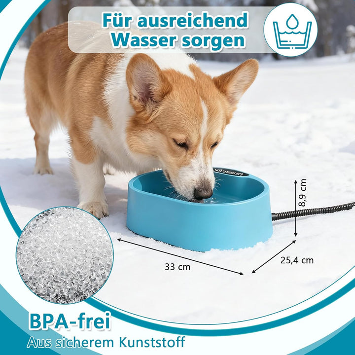 Beheizter Wassernapf 3,7 L Frostschutz Hunde Katzen Hühner, 35 °c Konstante Temperatur, Beheizter Wa