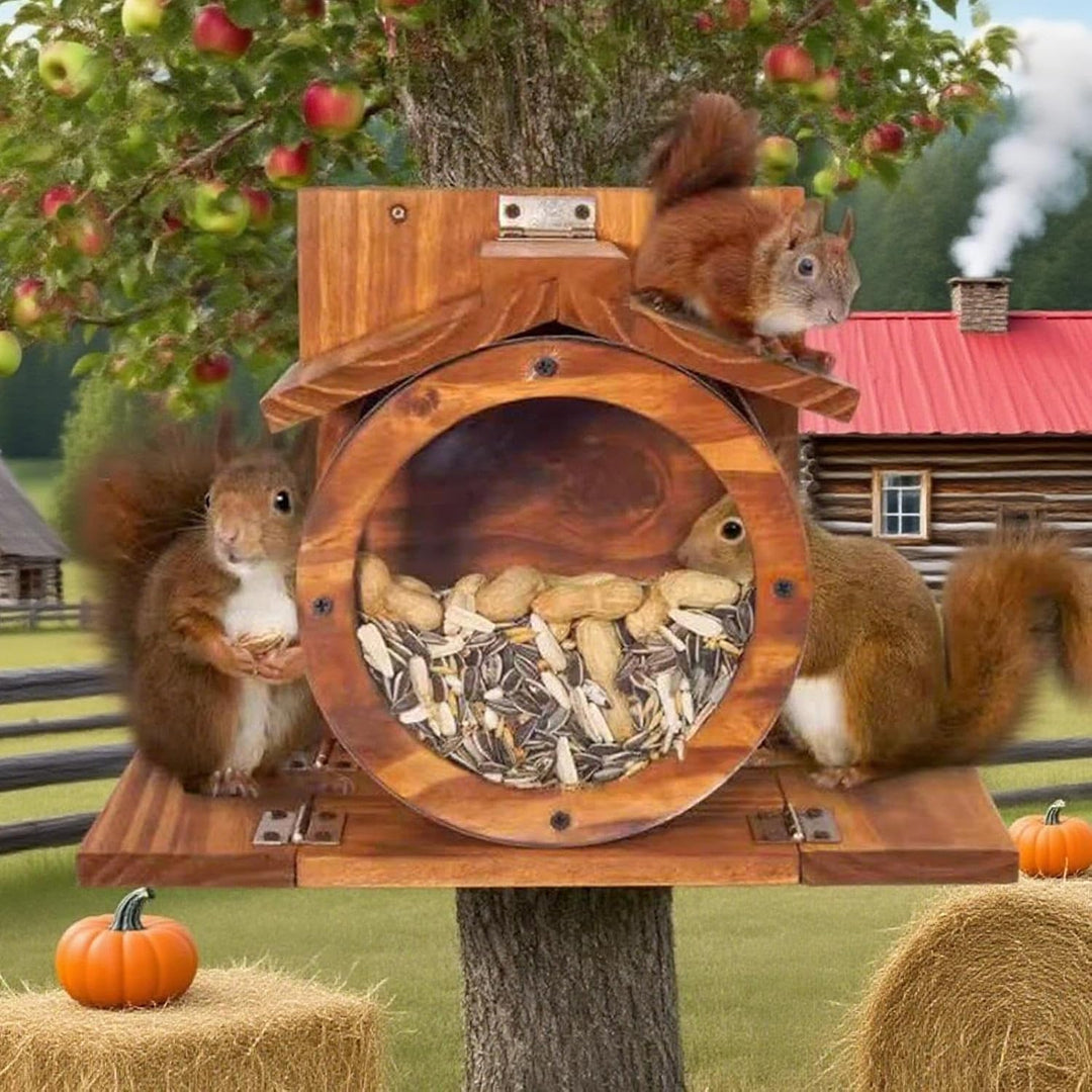 Eichhörnchen-Futterhäuser aus Holz für den Aussenbereich - Eichhörnchen Futterbox Mit Belüftungslöch