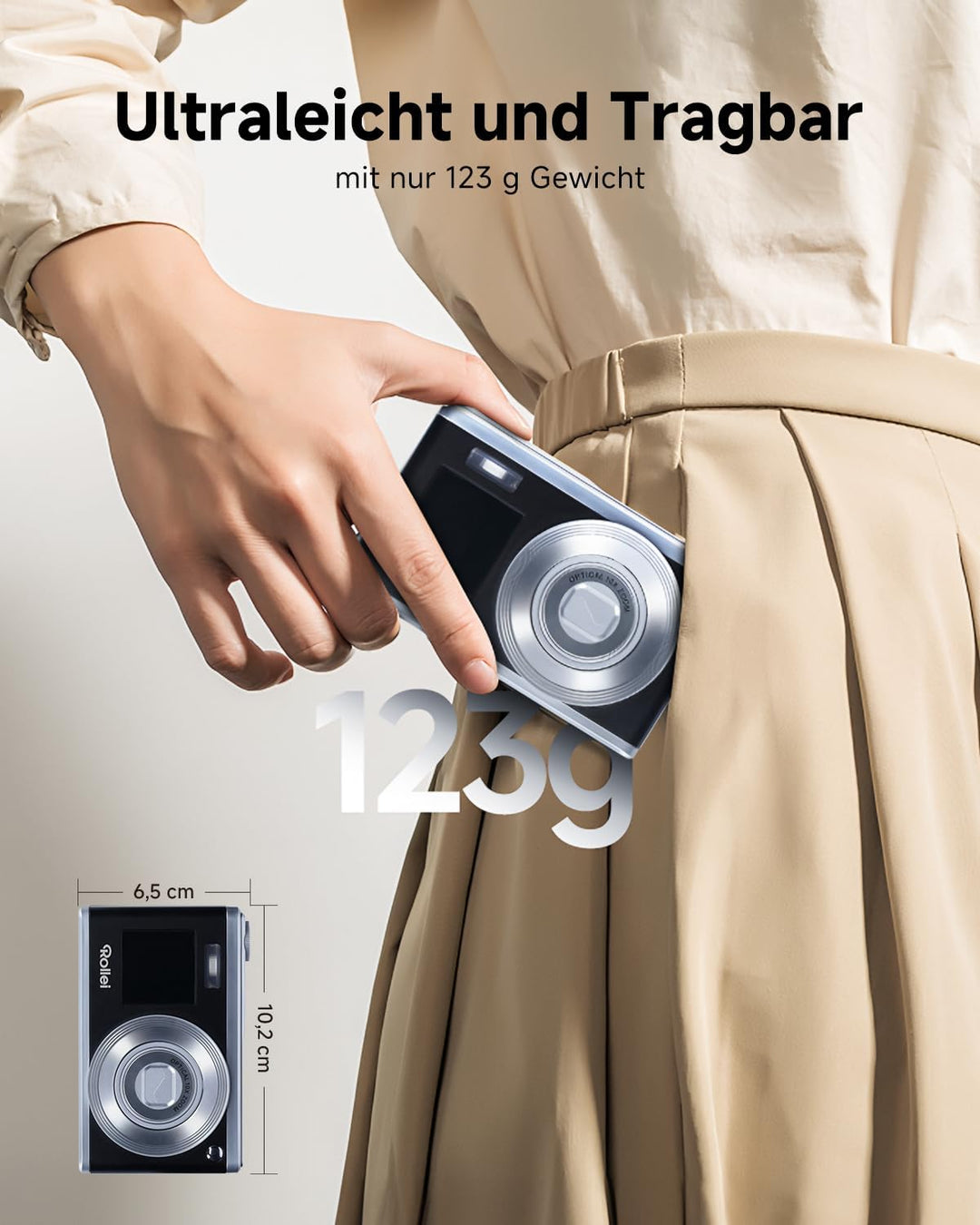 Rollei Compactline 10X - 20 MP - 10x optischer Zoom; Selfie Display; Erleben Sie Perfektion in jedem