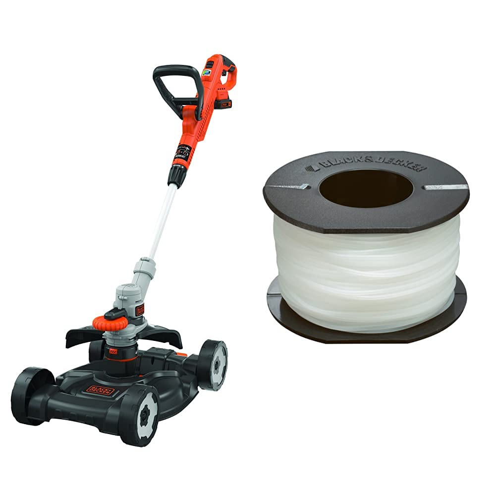 Black+Decker 3-in-1 Multi-Trimmer-Set (18V 2,0Ah, Kantenschneider, Rasentrimmer mit Rasenmäheraufsat