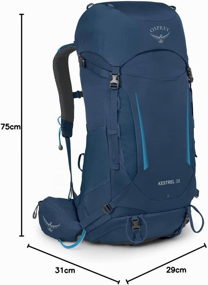 Osprey Kestrel Herren Rucksack Atlas Blue L/XL - Fassungsvermögen 38L, Atlas Blue L/XL - Fassungsver