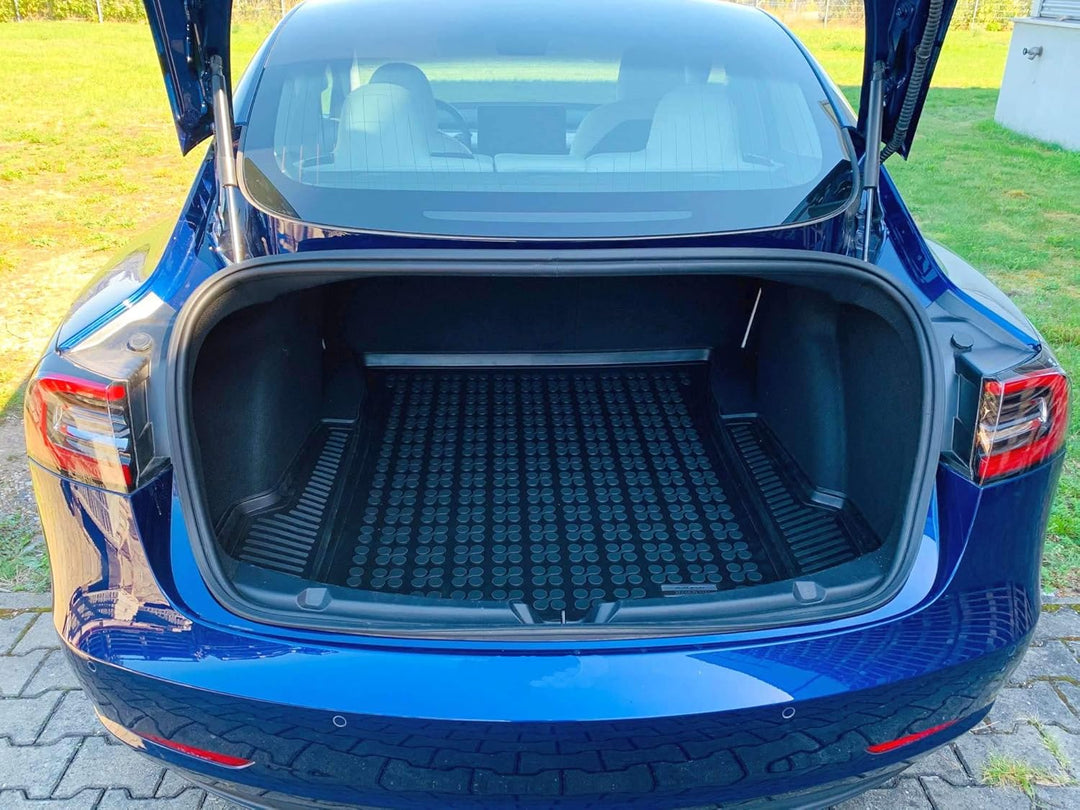 AZUGA Premium Gummi Kofferraumwanne Kofferraummatte rutschhemmend passend für Tesla Model 3 ab 2018-