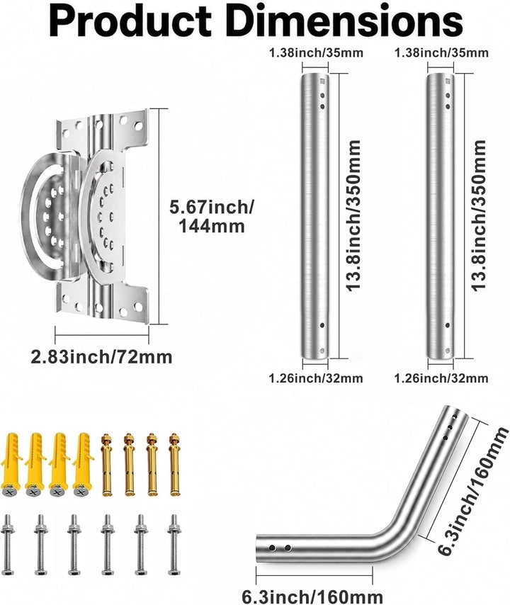 Universeller Antennenmast für Fernseh-, Satelliten-, Radio- und WLAN-Antennen - Verstellbarer Stände