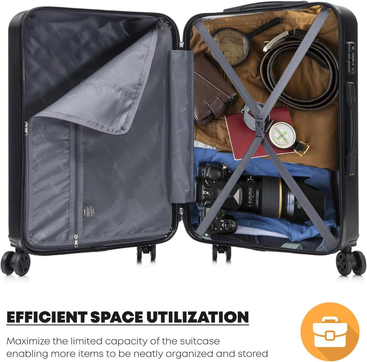 Premium Reisekoffer TSA-Schloss,YKK-Reissverschluss Hartschalen-Koffer Trolley Kabinenkoffer Rollkof