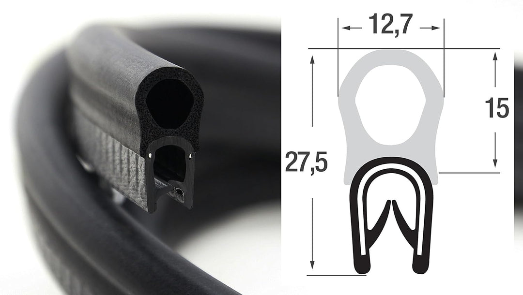 DO7 Dichtungsprofil von SMI-Kantenschutzprofi - Klemmprofil aus Weich-PVC - Klemmbereich 1-4 mm - Di