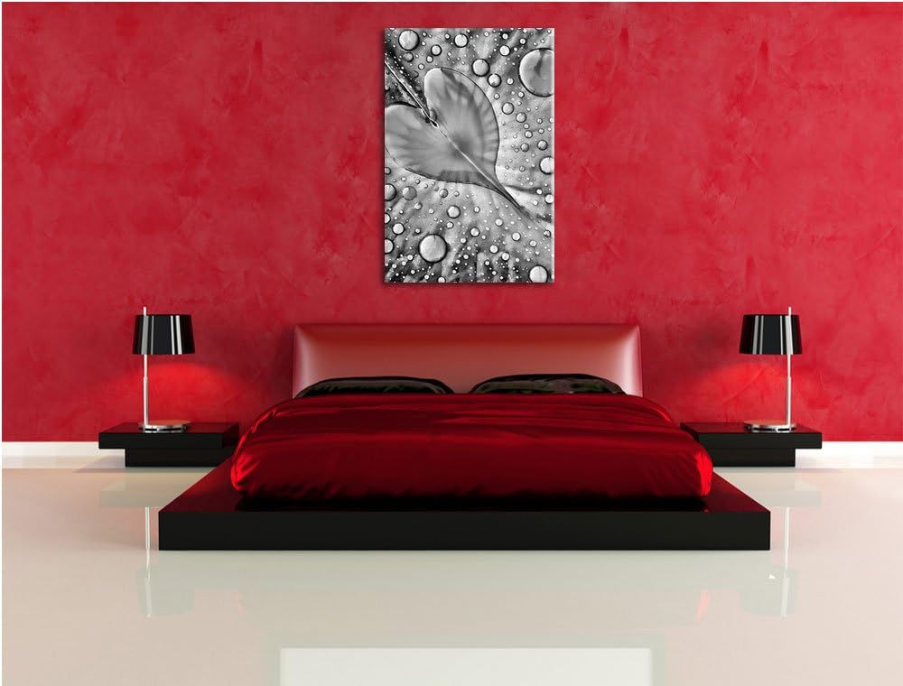 Pixxprint Herz aus Tropfen als Leinwandbild/Grösse: 100x70 / Wandbild/Kunstdruck/fertig bespannt, 10
