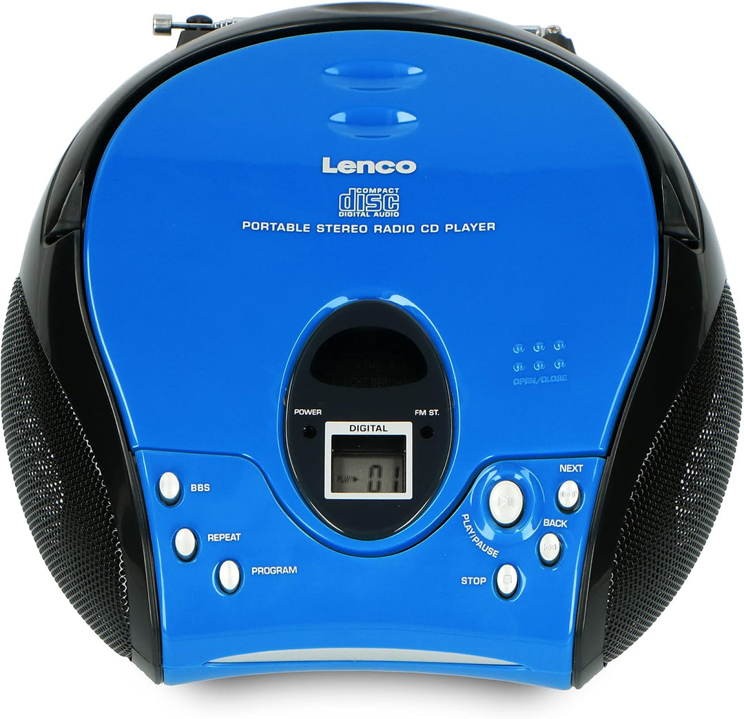 Lenco SCD24 mit Auxiliary - CD-Player für Kinder - CD-Radio - Stereoanlage - Boombox - UKW Radiotune