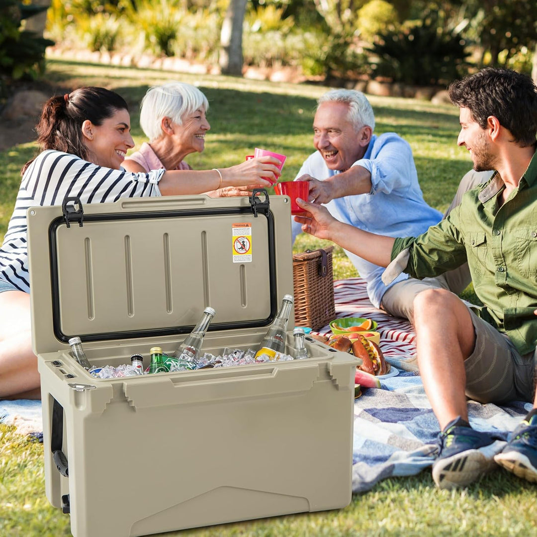 COSTWAY 47L Isolierbox Kühlbox tragbar, Wärmebehälter mit Flaschenöffner und Abflusssystem, Thermobo