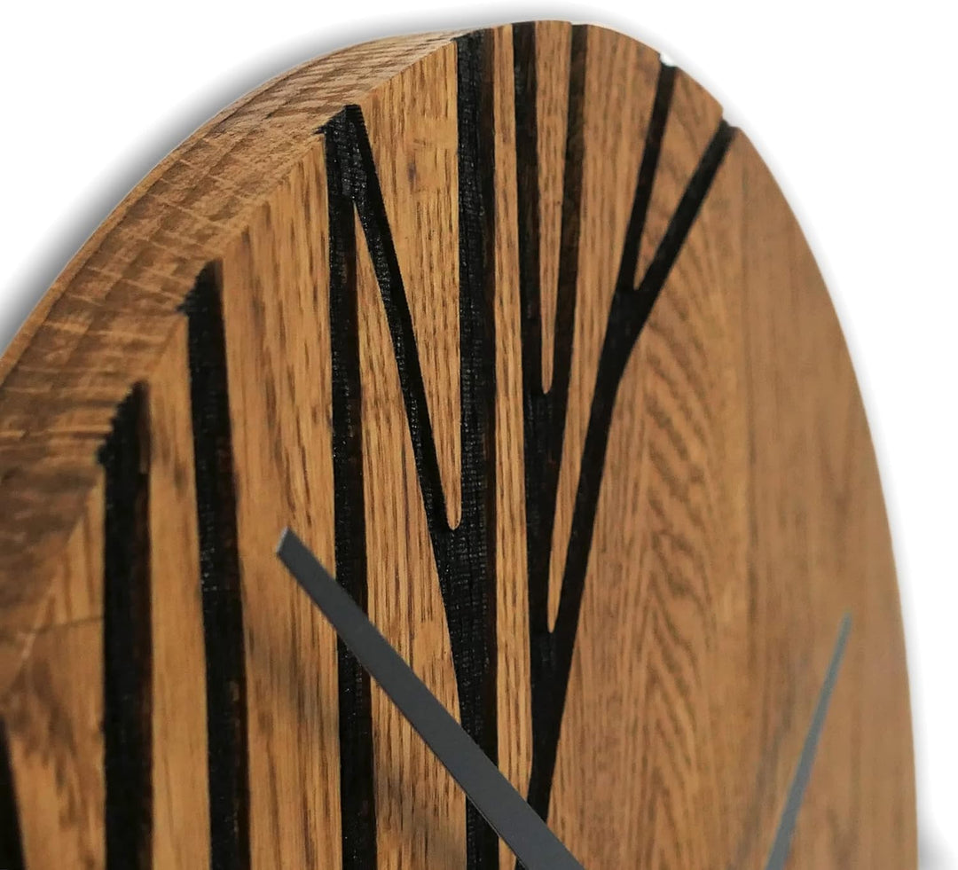SENTOP Wanduhr aus Holz, Wanduhr aus Eiche, Moderne Wanduhr, Heimdekoration, Wanduhr aus echtem Eich