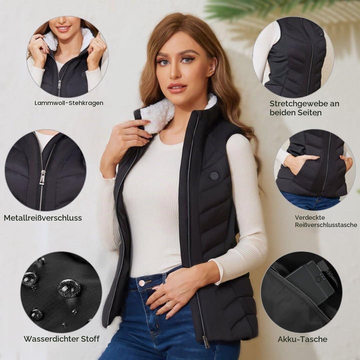 Vofuoti Beheizbare Weste Damen mit 10000 mAh Powerbank,Weihnachten Geschenk für frauen,Slim fit Wärm