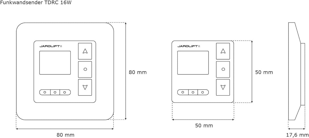 jarolift Funkwandsender 16-Kanal TDRC 16W Funksender, für TDEF-Funkmotoren & Rohrmotoren mit jarolif