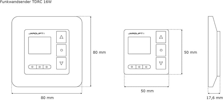 jarolift Funkwandsender 16-Kanal TDRC 16W Funksender, für TDEF-Funkmotoren & Rohrmotoren mit jarolif