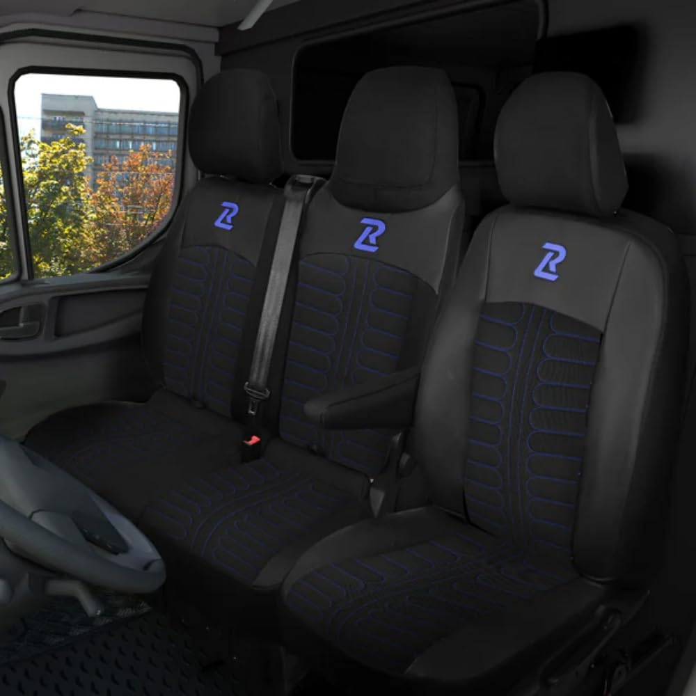 LUCARO Sitzbezüge Auto Renault Trafic 3 Opel Vivaro B FIAT Talento Nissan NV300 1+2 Sitzbank: mit Lu