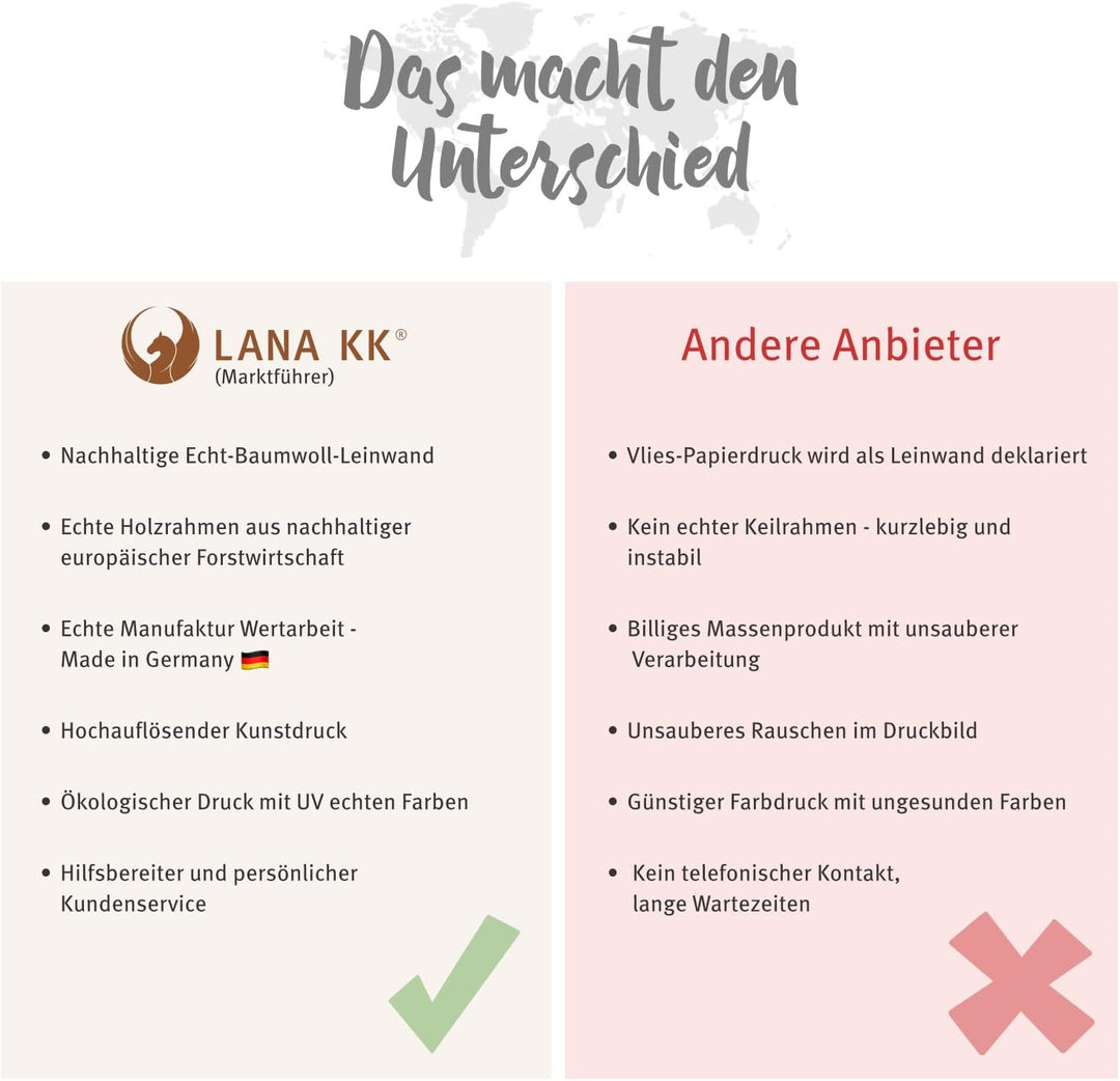 LANA KK - Luxus Pinnwand Weltkarte - Oldstyle - Deutsch - in 120 x 80 cm, stabile Rückwand zum Pinne