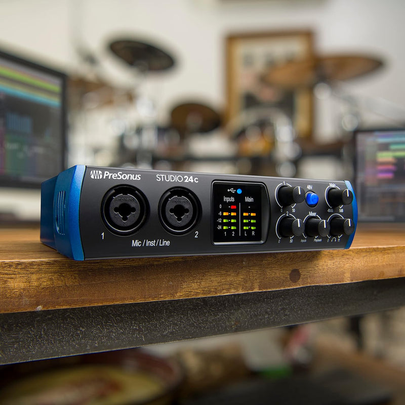 PreSonus Studio 24c, 2 Eingänge/2 Ausgänge, 192 kHz, USB-C Audio Interface mit software bundle inklu