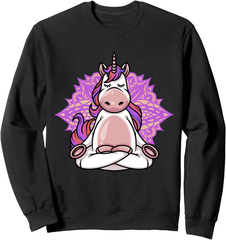 Einhorn Meditation Yoga Pink Lila Mädchen Frauen Teenager Sweatshirt