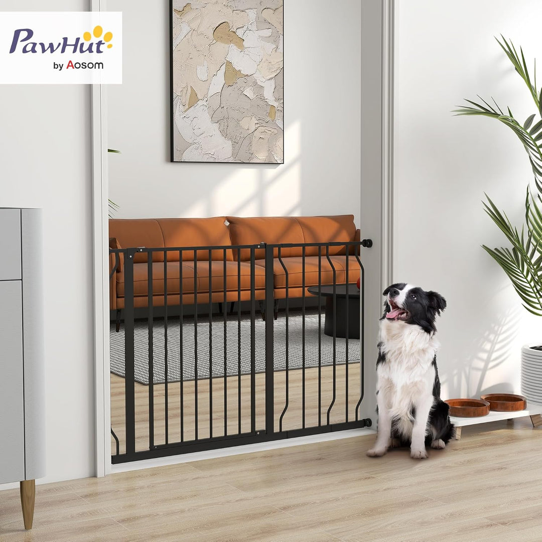 PawHut Hunde Türschutzgitter Treppenschutzgitter, 75-115 cm Hunde Türgitter, Baby Türgitter, Klemmgi