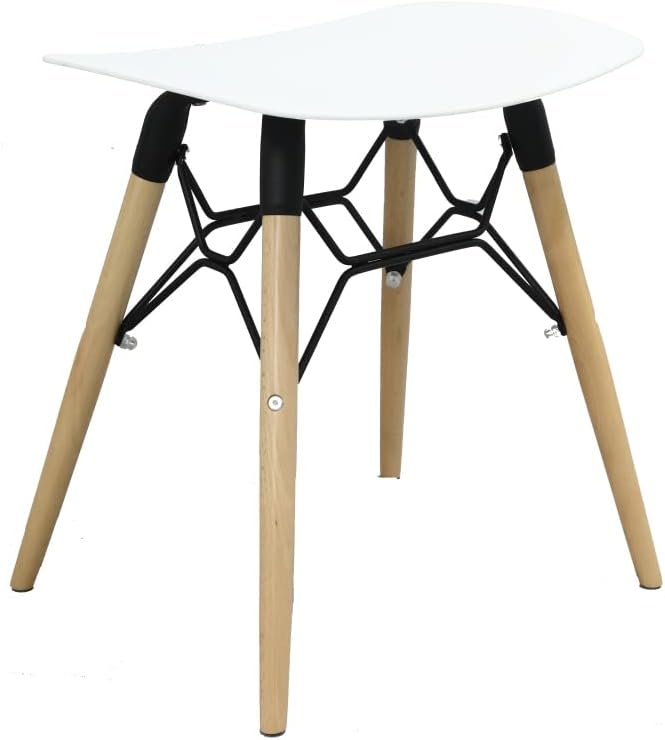Hocker Holz Weiss Metall Skandinavisch Sitzhocker Quadratisch Rechteckig OPHÉLIE Farbe Platte - grau