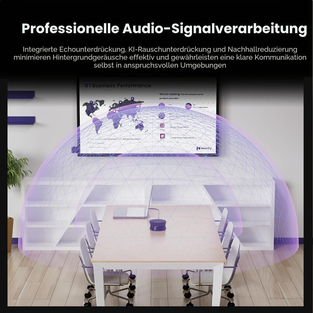 NEARITY A11 Konferenzlautsprecher, 4 Mikrofonen USB Freisprecheinrichtung AI Noise Cancelling 13ft A