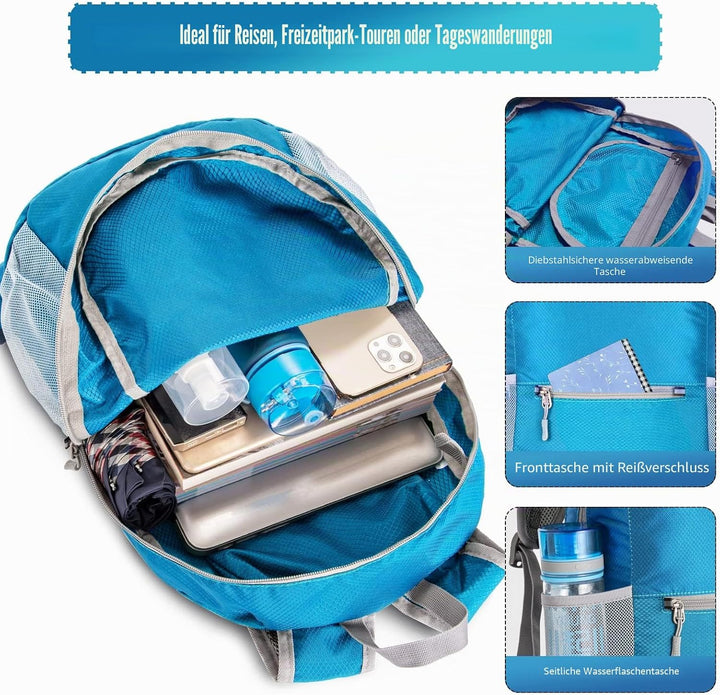 ZOMAKE Ultraleicht Faltbarer Rucksack Packbare Backpacks 20 L, Kleiner Faltbar Rucksäcke Wanderrucks