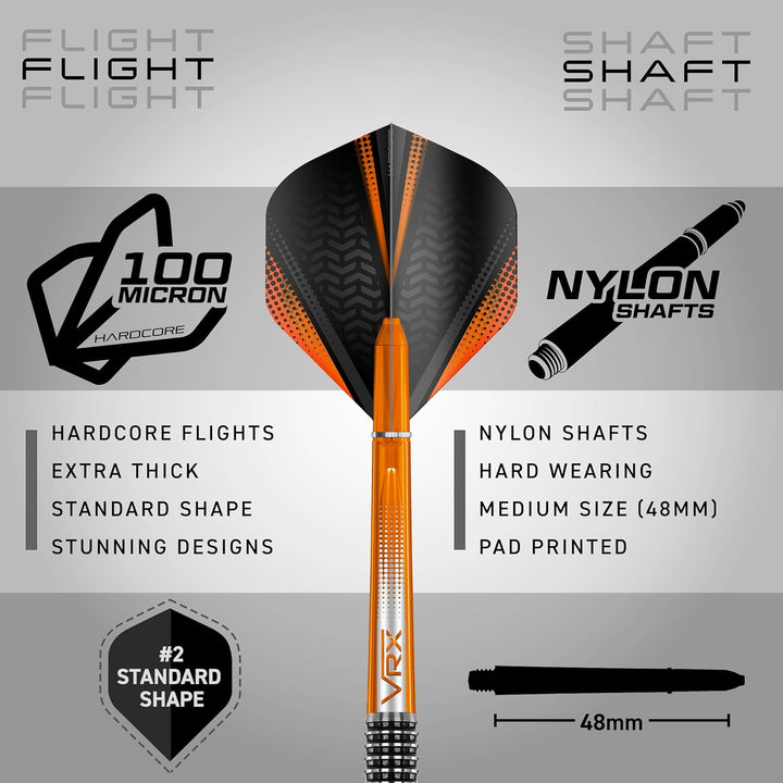 RED DRAGON Amberjack Series Steel Profi Dartpfeile Steeldarts Set mit Flights und Schäfte 22.0 Gramm