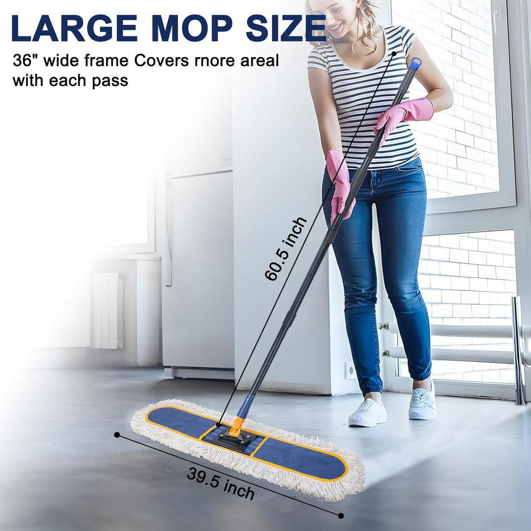 KeFanta 91cm Industrieller Wischmopp, industrielles Mopp-Set extra grosser Bodenwischer mit Mikrofas
