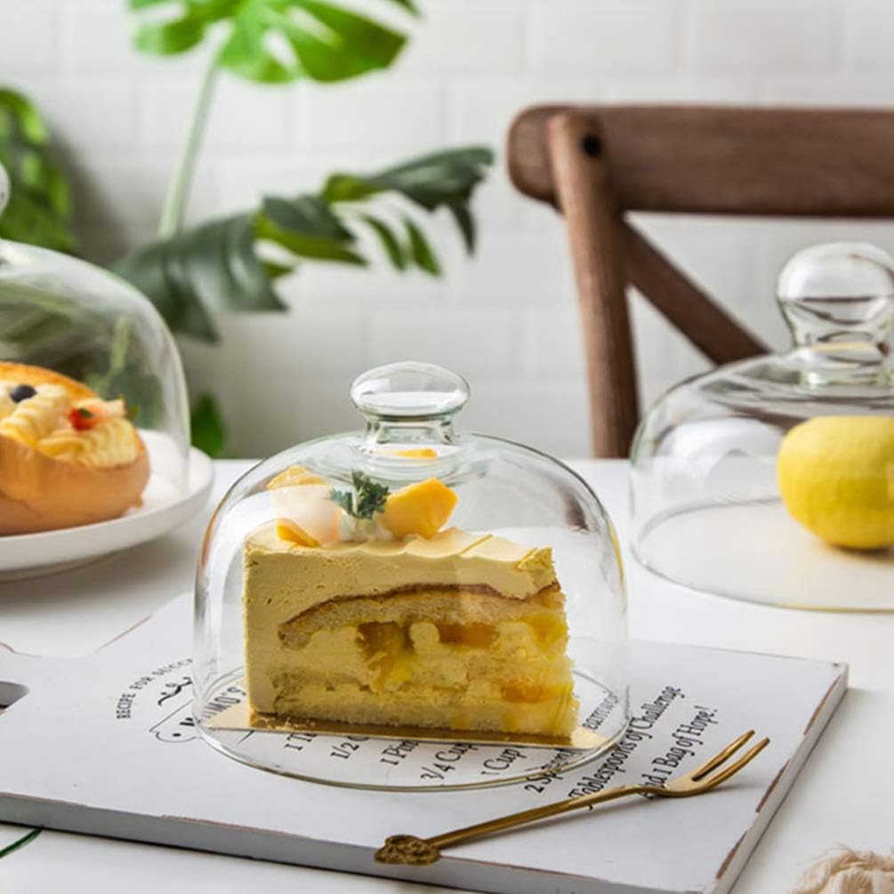 DOITOOL Glas Kuchen Kuppel Abdeckung Klar Staubdicht Runde Kuchen Kuppel Abdeckung Lebensmittelplatt