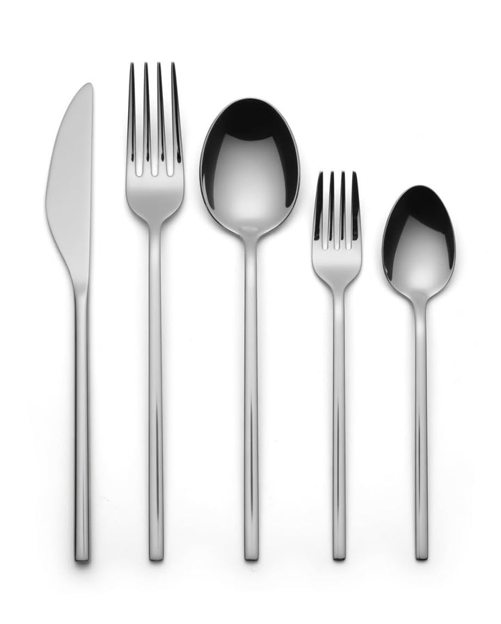 DINOX TANGO Besteckset - 30-teilig Edelstahl für 6 Personen - Designbesteck mit fliessenden Linien,