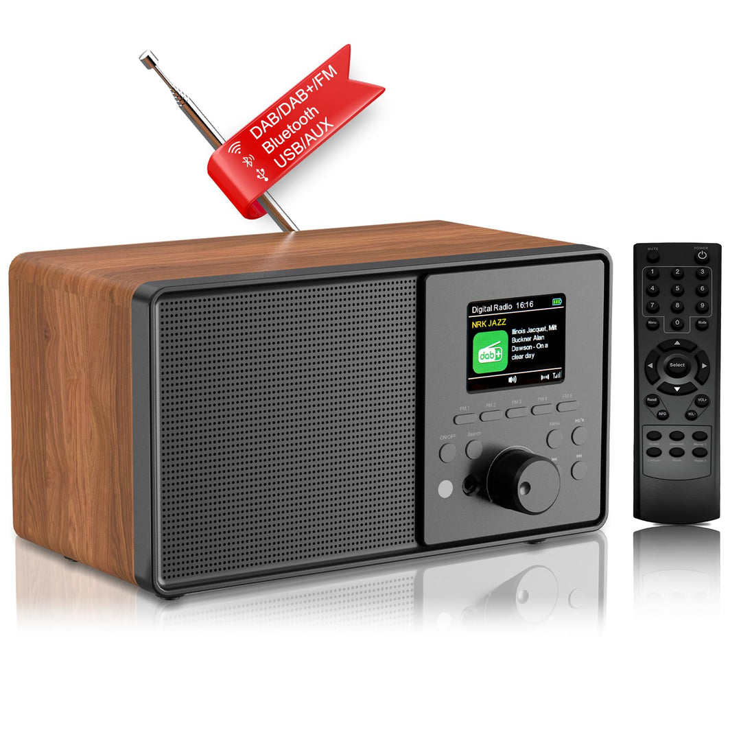 DAB+/FM Digitalradio mit Bluetooth 5.0,DAB Plus Nostalgie Radio,Küchenradio Vintage-Radiowecker mit
