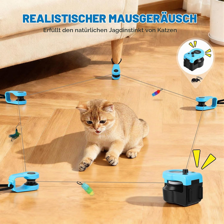 Katzenspielzeug für Indoor-Katzen, automatisch/ferngesteuertes Katzenspielzeug, Laufband, einstellba