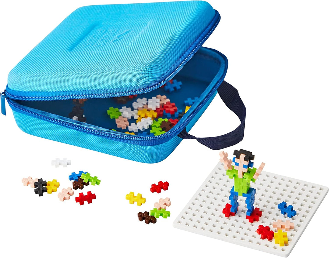 Plus-Plus 9607012 Kreativ-Bausteine, Reisekoffer Set, Geniales Konstruktionsspielzeug, 100 Teile, Bl