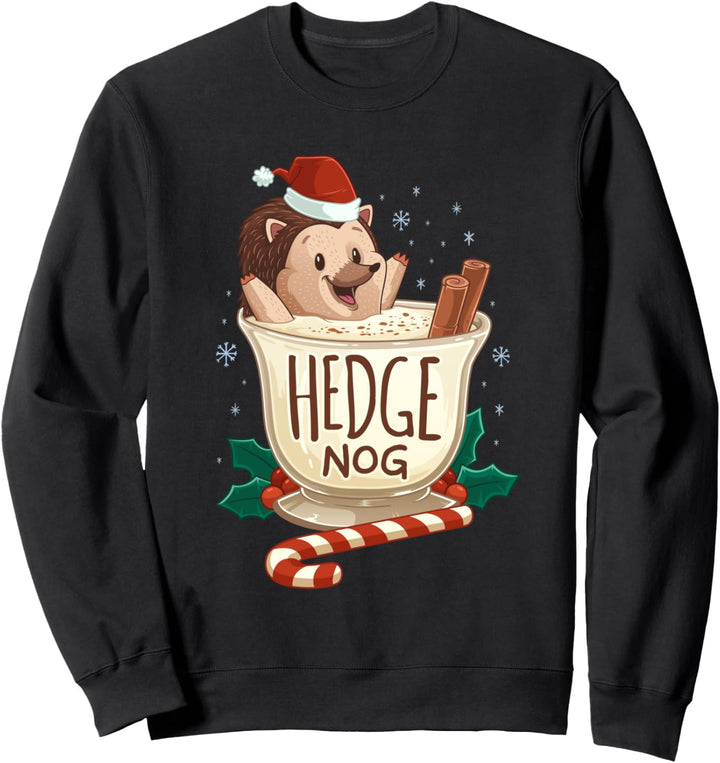 Lustiges Weihnachtshecken-Nog-Igel-Eierpunsch-Weihnachten Sweatshirt