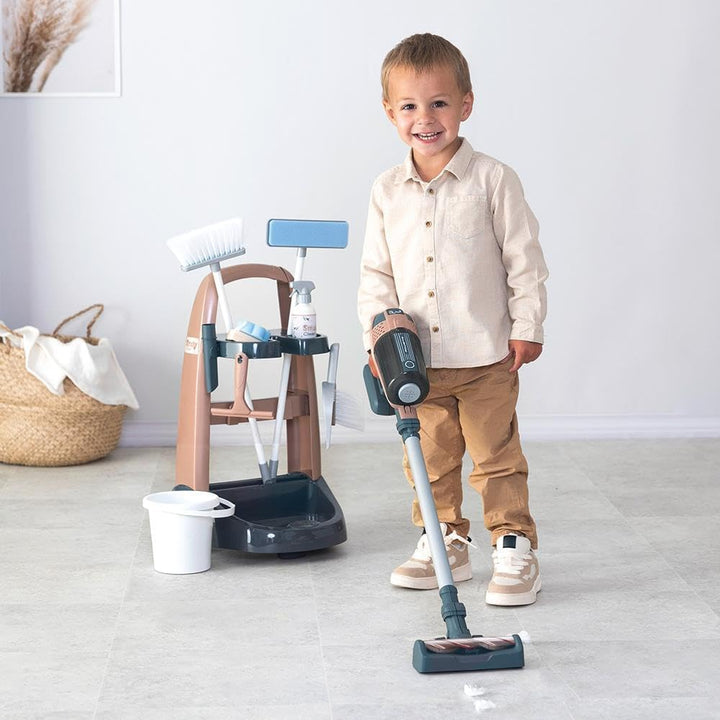 Smoby Spielzeug Putzwagen mit Handstaubsauger und Zubehör.