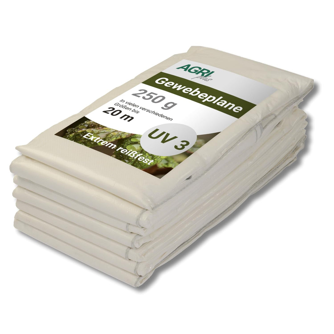 AGRI plus Gewebeplane mit Ösen I 8 x 12 m I Verschiedene Grössen I 250 g/m² Folienstärke I Stabile &amp;