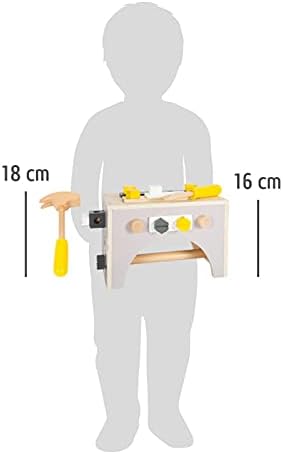 small foot Werkzeugkasten 2in1 "Miniwob" aus Holz, auch als Werkbank nutzbar, mit Kinderwerkzeugen,