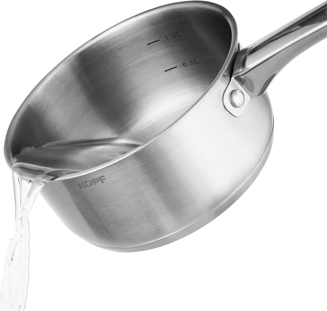 KOPF Topfset Induktion Clara 8-teilig | Backofen & Spülmaschinen geeignet | Kochtopf-Set für alle He