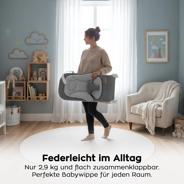 Tulano Moon 50 | Babywippe für Neugeborene, Babyschaukel ergonomisch mit verstellbarer Rückenlehne,