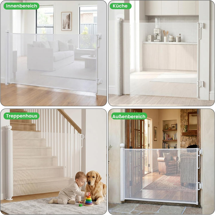 Treppenschutzgitter Ausziehbar 0-140 cm, Baby Absperrgitter Kinderschutzgitter, Türschutzgitter für