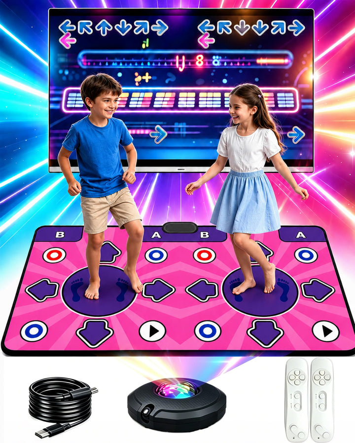 KIRJAUDU Tanzmatte für TV mit AR Kamera, Doppel-Tanzmatte für Kinder &amp; Erwachsene, HDMI Anschluss, ü