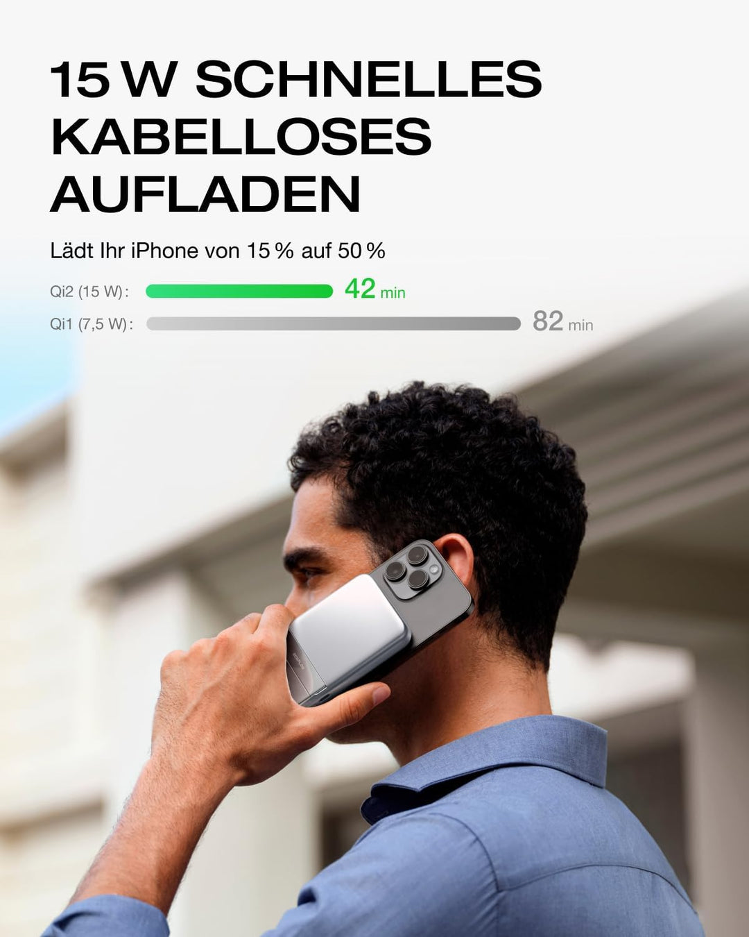 EF ECOFLOW Qi2 Magsafe Powerbank 5000mAh 30W mit USB-C-Kabel, Magnetische Power Bank Wireless Kabell