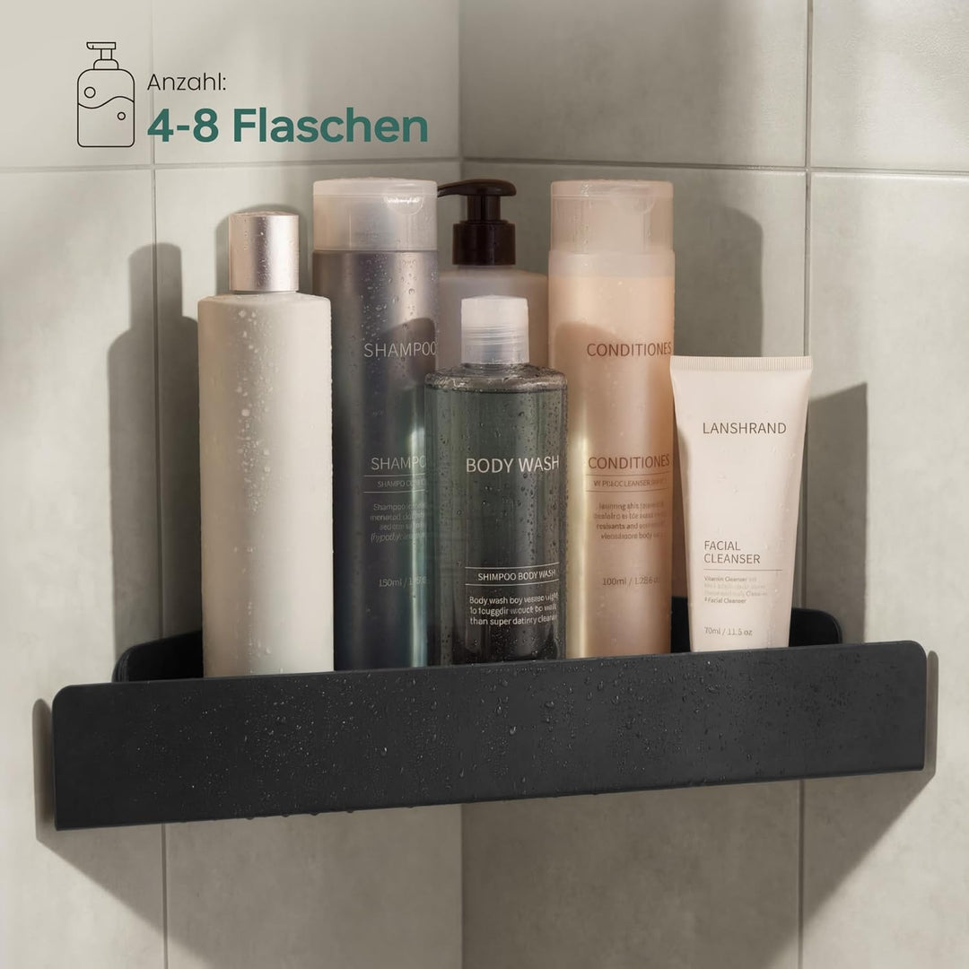 Mai & Mai Duschablage zum Bohren oder Kleben, Duschregal Badablage Ecke, Badezimmerablage zur Wandmo
