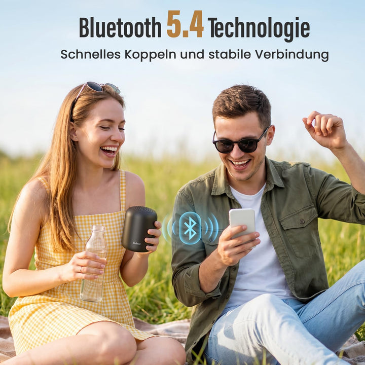 Bobtot tragbarer Lautsprecher Bluetooth Klein, Kabellos wasserdicht, mit 24 Stunden Akkulaufzeit, kr