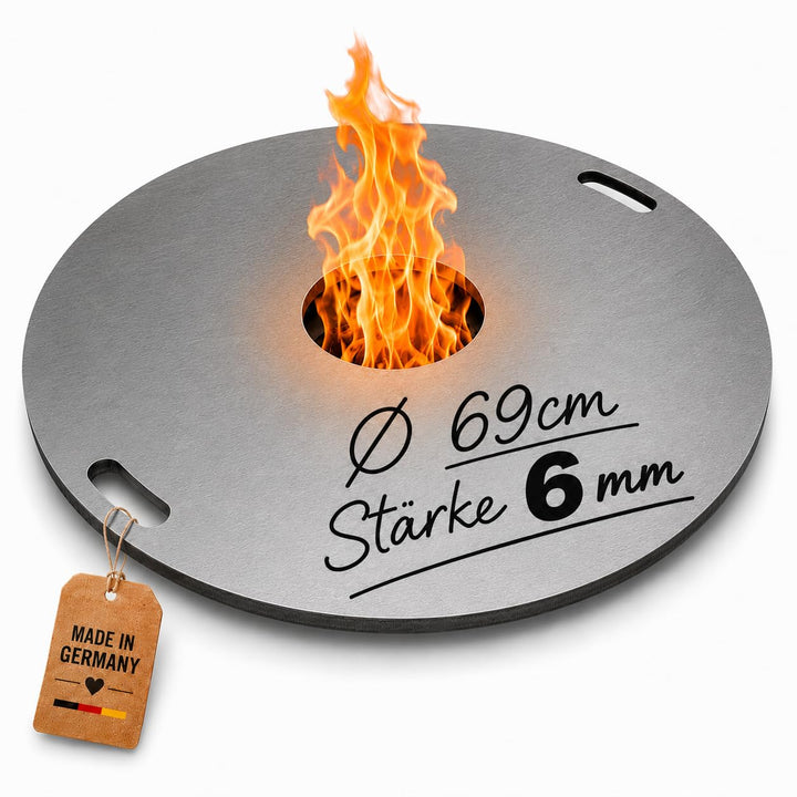 Terma Feuerplatte Durchm. 69 cm, Grillplatte, Plancha Stärke 6 mm, Grillring, Feuerring 69cm Feuerpl