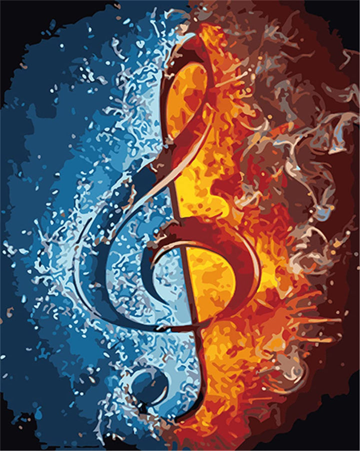 Meecaa Malen nach Zahlen, Musiknoten, Musik-Set für Erwachsene, Anfänger, DIY-Ölgemälde, 40,6 x 50,8