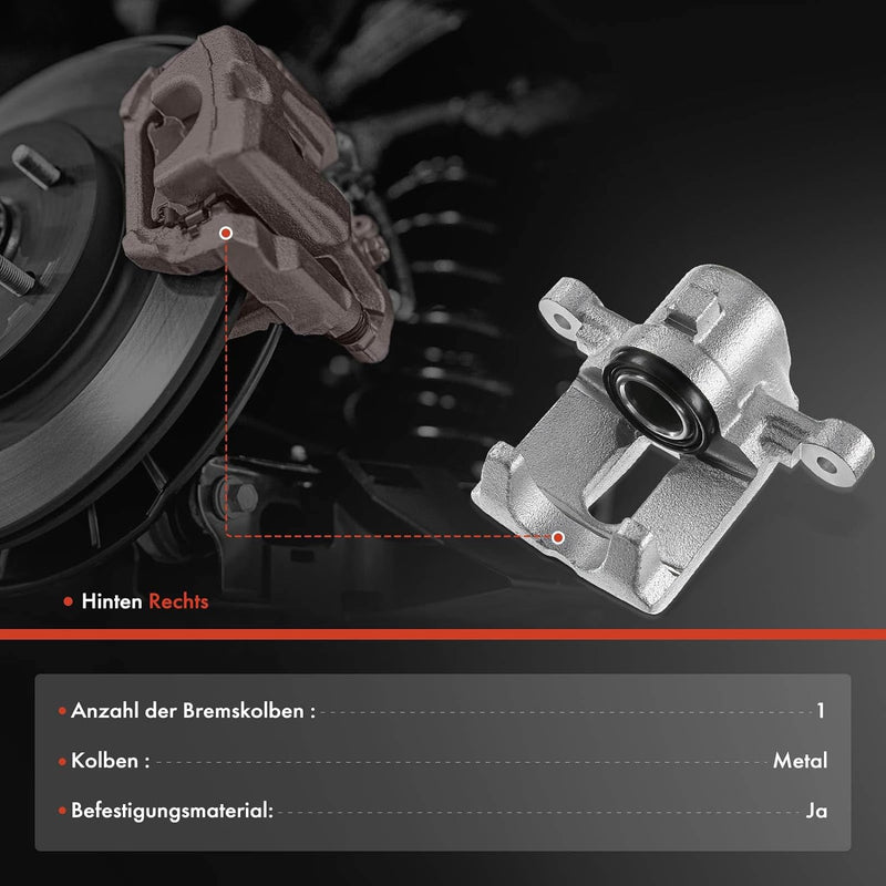 Frankberg Bremssattel Bremszange Hinterachse Rechts Kompatibel mit Corolla_E12_ 1.4L-2.0L Schrägheck