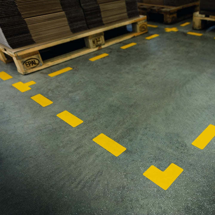 Durable Stellplatzmarkierung in T Form, selbstklebend und abriebfest, RAL 1003 Signalgelb , 170004 T