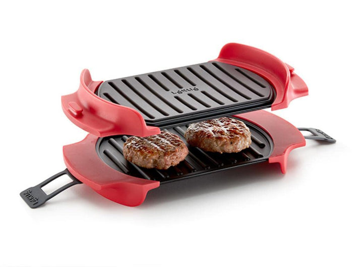 Lékué Microwave Grill, Mikrowellen-Grill, Stahl, rot und schwarz, 25,2 x 14,8 cm Standard