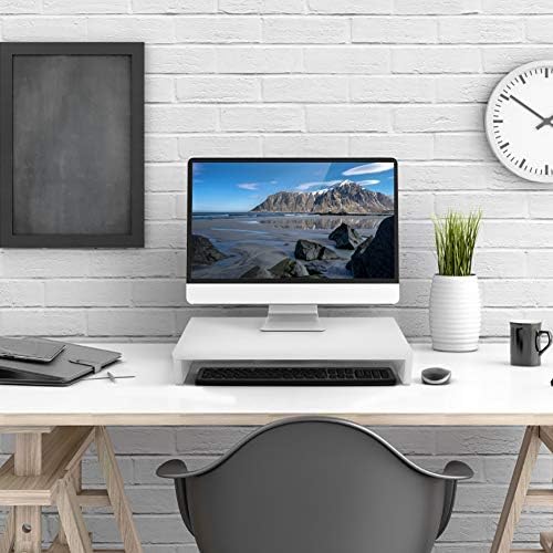 AYNEFY Monitorerhöhung Monitorständer aus Holz für das Büro, Bildschirmerhöhung mit Tastatur- und Ma